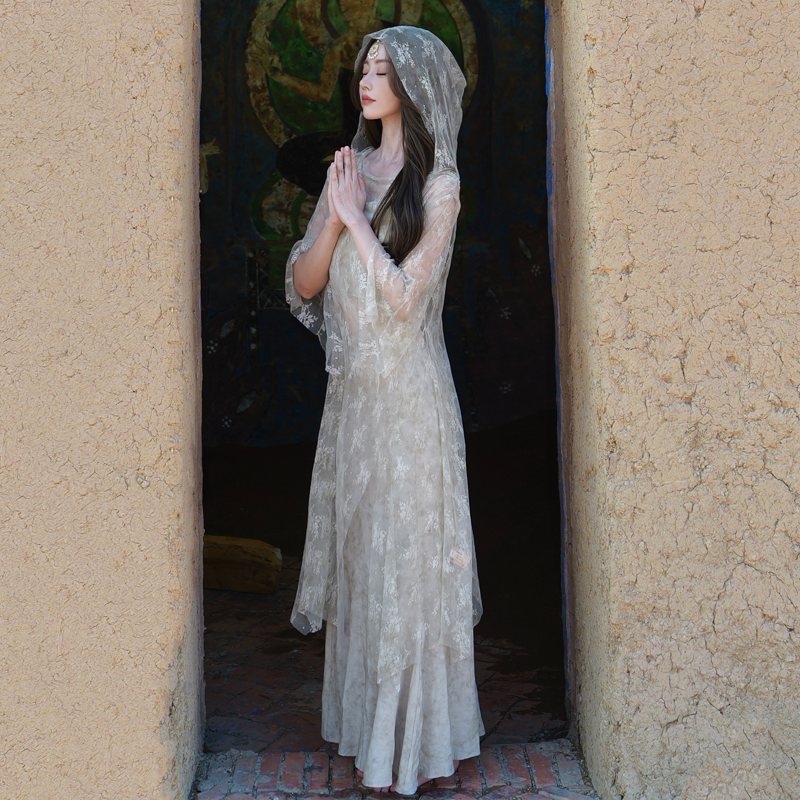 Loulan Elegant Lace Blouse Cami and Tencel Linen Mermaid Skirt Set - Image 5