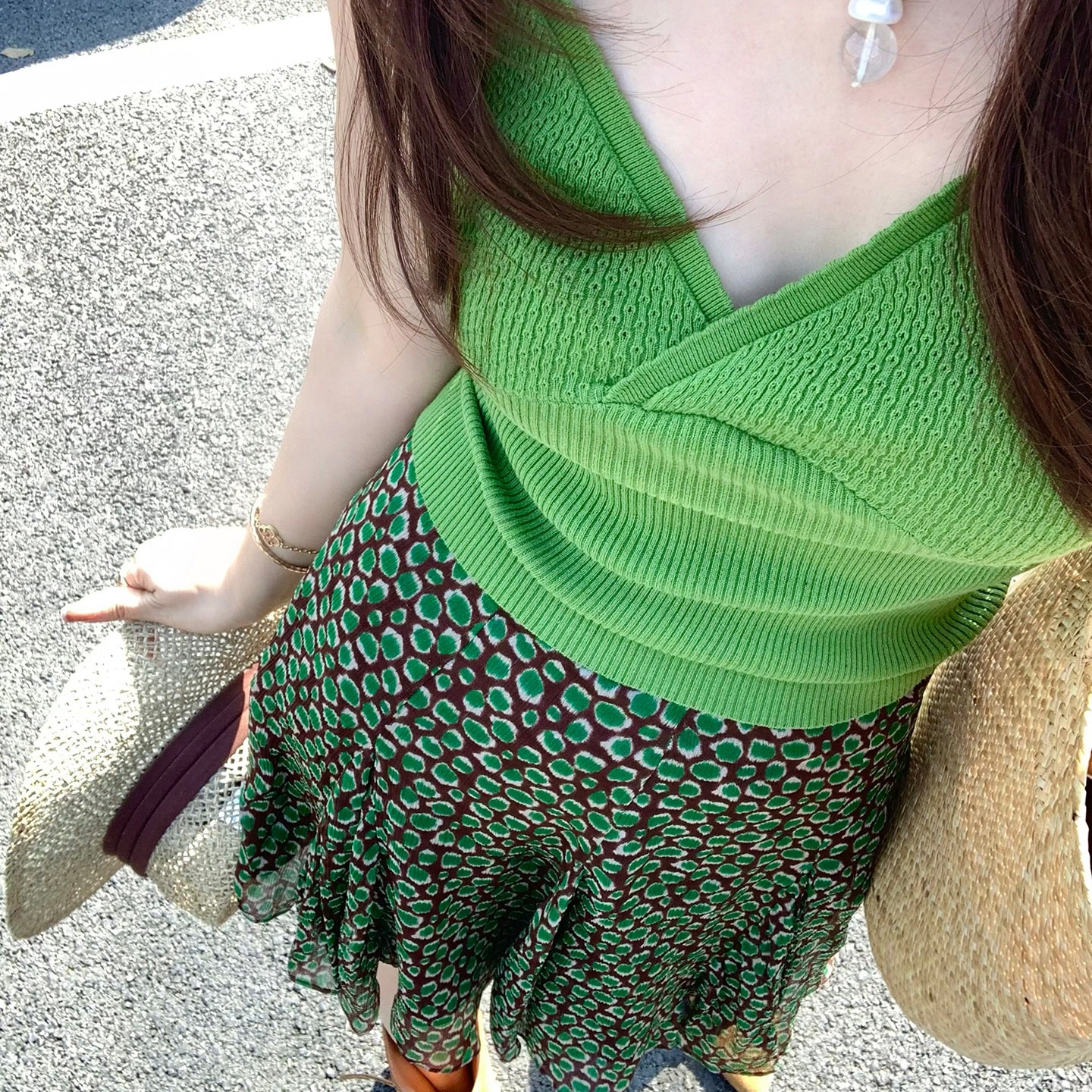 Green Leopard Print Floral Midi Skirt New Unique Design Elegant Women's Skirt - Image 5