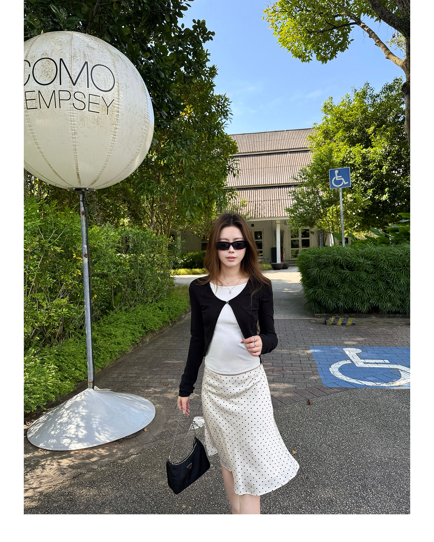 Polka Dot A-Line Midi Skirt for Women