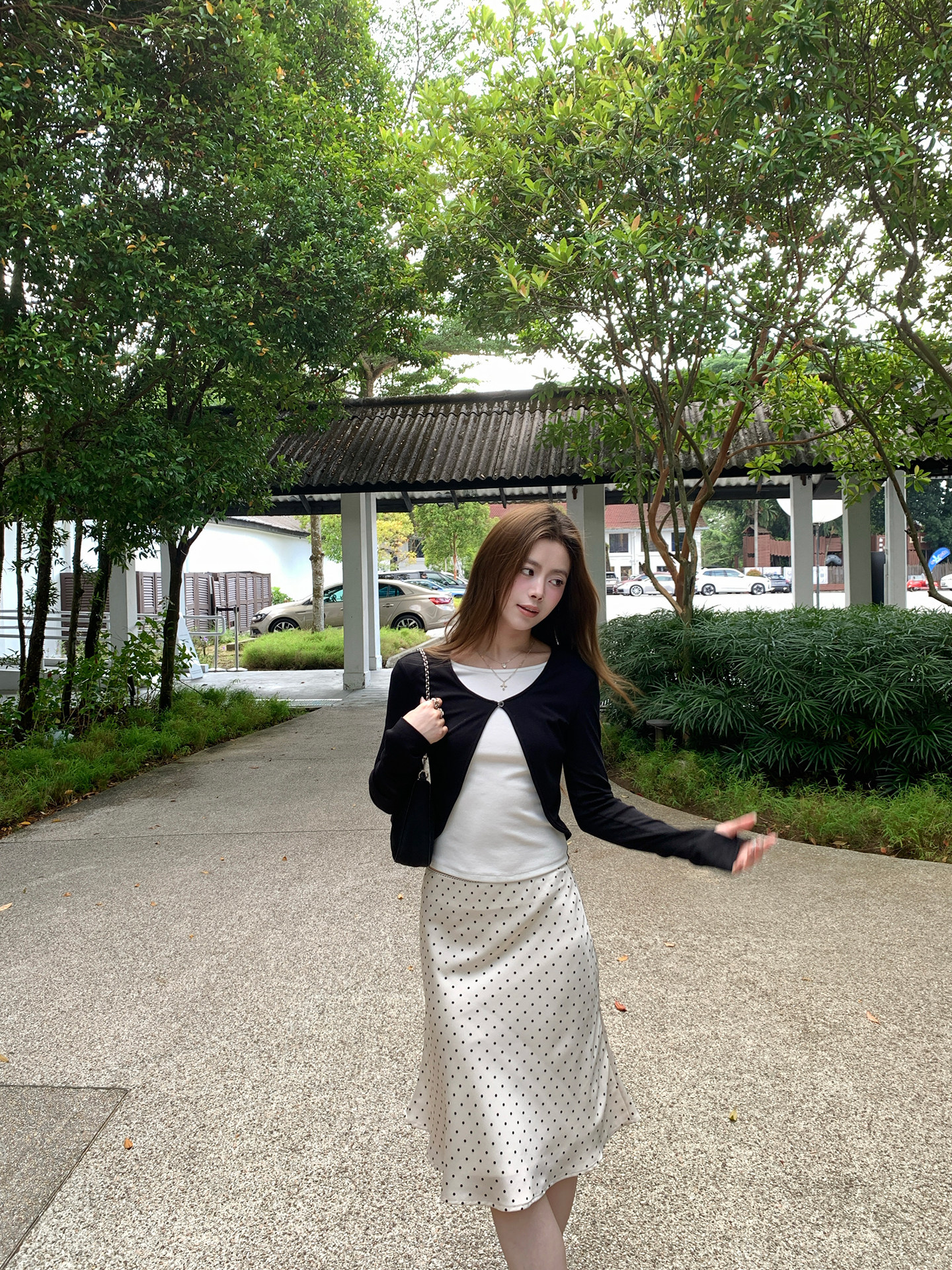 Polka Dot A-Line Midi Skirt for Women - Image 3